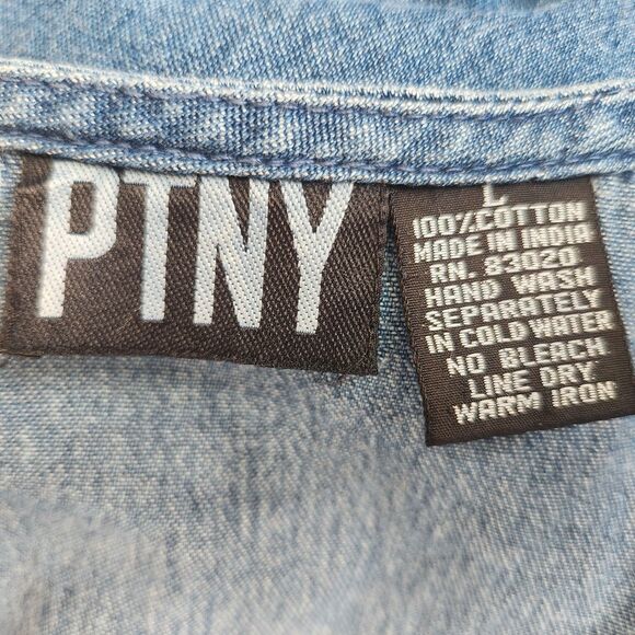 PTNY VTG  Maxi Denim Tank Dress-Relaxed Fit-Side Buttons and Slits-90s Grunge L - Picture 7 of 7